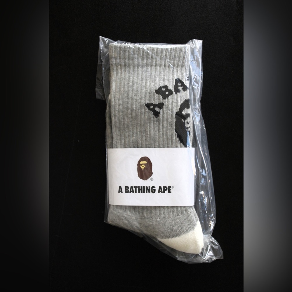 BAPE College Socks Grey / Black *BRAND NEW*